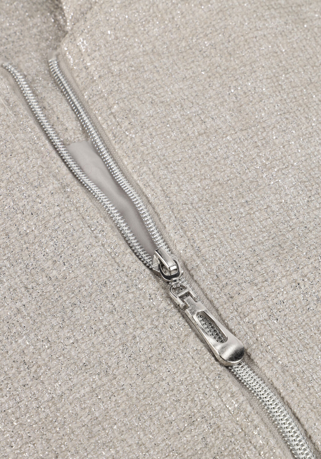 Silberfarbig INDIAN BLUE JEANS Strickjacke TWEED BOMBER - large