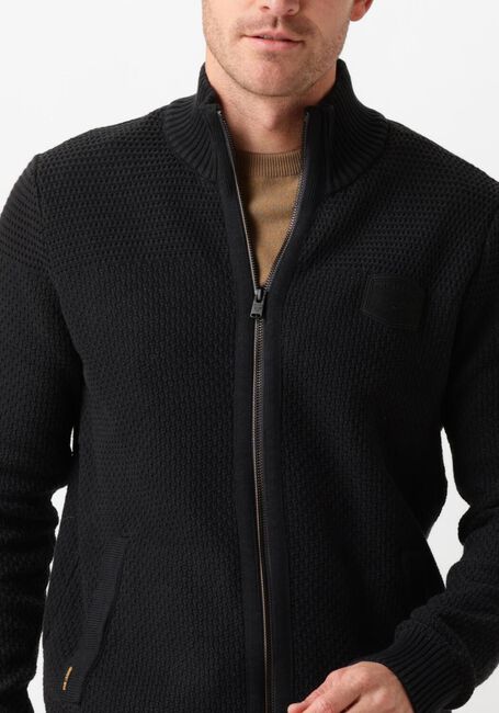 Schwarze PME LEGEND Strickjacke ZIP JACKET COTTON STRUCTURE - large