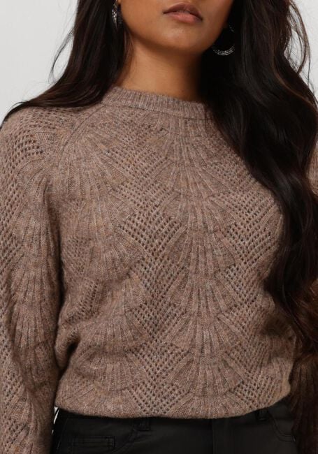 Braune OBJECT Pullover OBJFLORA RE L/S KNIT PULLOVER - large