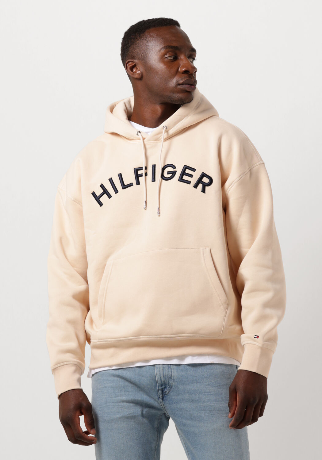 beige tommy hilfiger sweatshirt hilfiger arched hoody