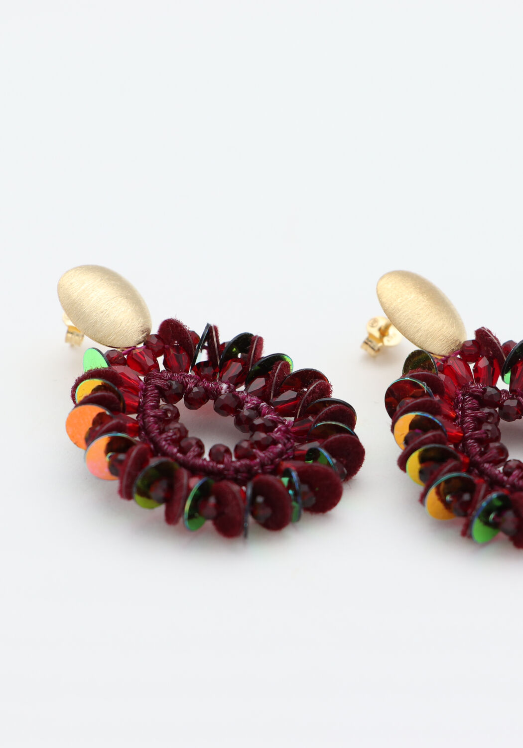 Bordeaux LOTT. GIOIELLI Ohrringe CE SI DROP CRYSTALL S W/ SEQUINS - large