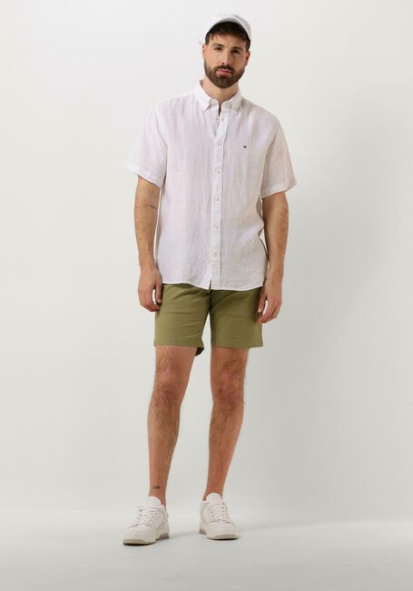 Weiße TOMMY HILFIGER Casual-Oberhemd PIGMENT DYED LINEN RF SHIRT S/S - large