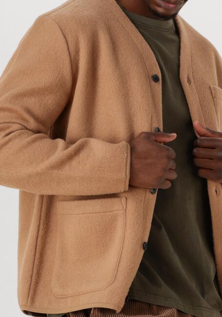 Camelfarbene ANERKJENDT Overshirts AKSIGURD BOILED WOOL - large