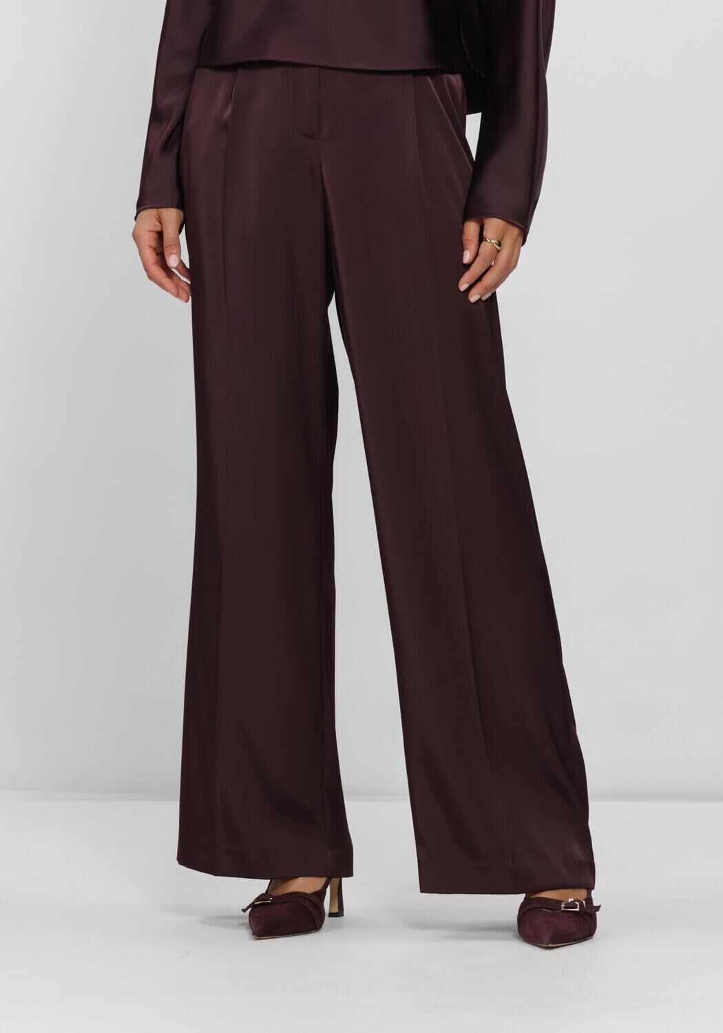 Bordeaux DANTE6 Weite Hose JULES BOLD SATIN SMART PANTS - large