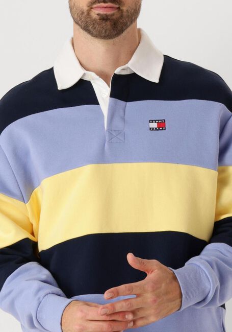 Mehrfarbige/Bunte TOMMY JEANS Polo-Shirt TJM RLX BADGE STRIPE RUGBY - large