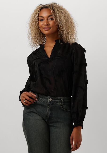 Schwarze MINUS Blusen PIPER V-NECK BLOUSE - large