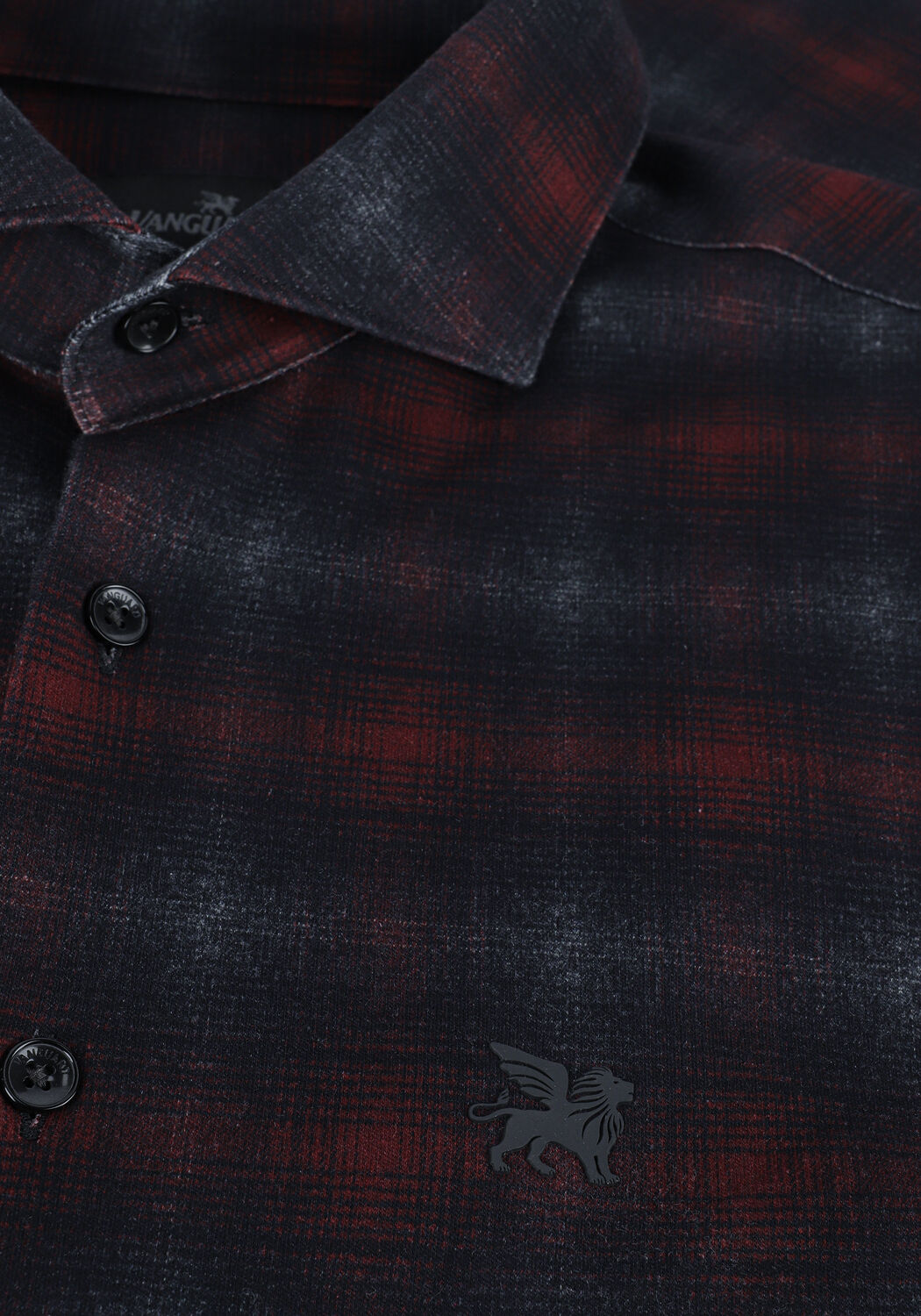 Graue VANGUARD Casual-Oberhemd LONG SLEEVE SHIRT CHECK PRINTE - large