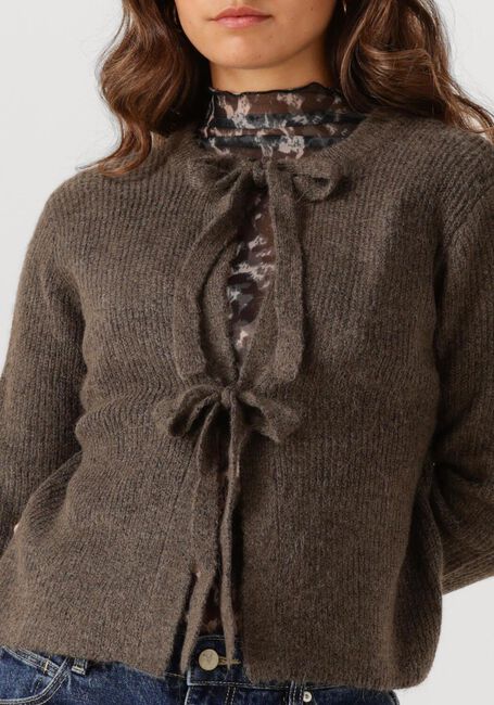 Braune OBJECT Strickjacke OBJPARVI KNIT CARDIGAN - large