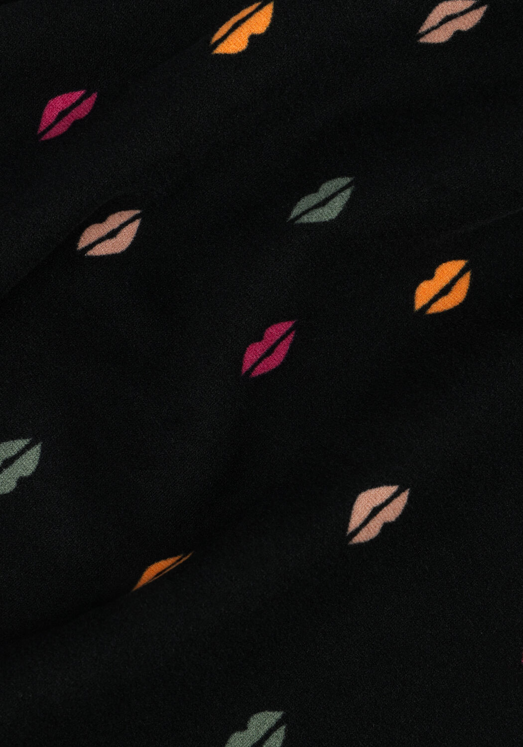 Schwarze COLOURFUL REBEL Top JOSS LIPS PEACHED GATHERED TOP - large