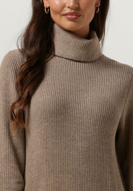 Beige OBJECT Midikleid OBJMALENA L/S ROLLNECK DRESS NOOS - large