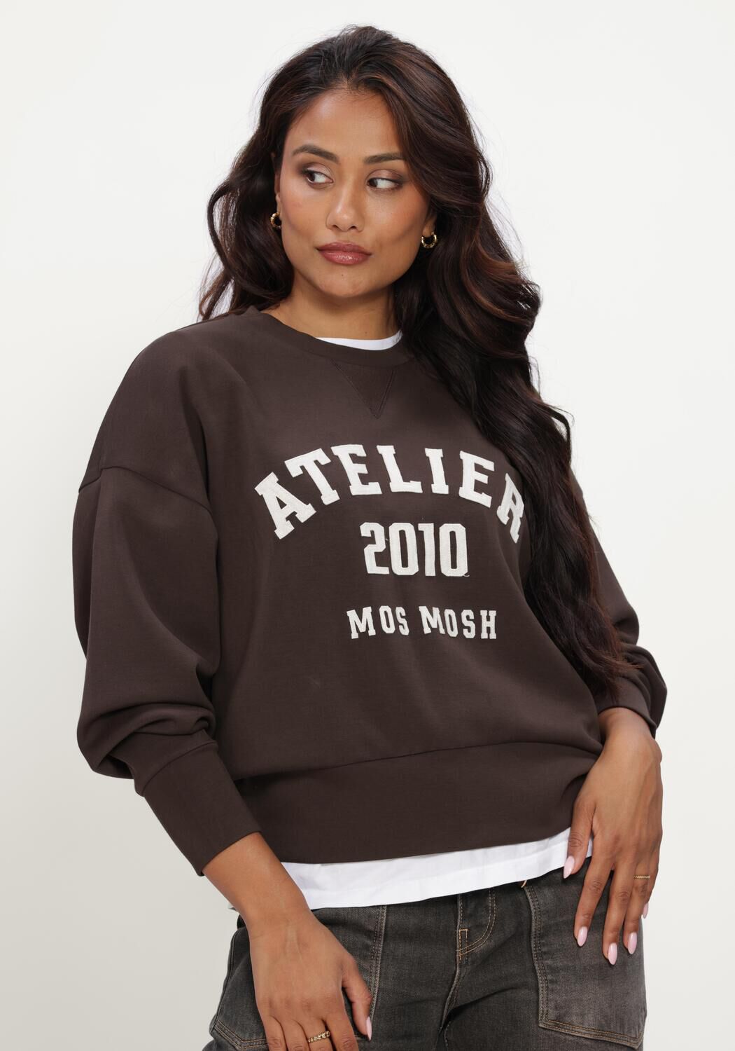 Braune MOS MOSH Pullover MMNIMA O-LS SWEATSHIRT - large