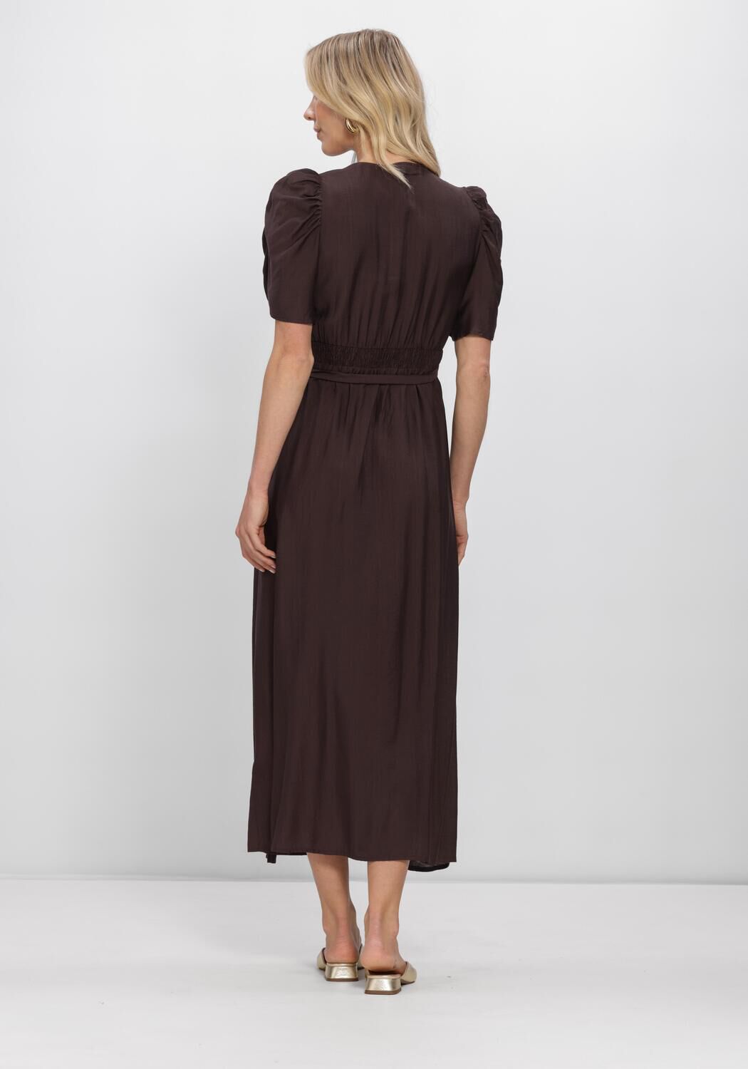 Braune CO'COUTURE Maxikleid HERACC SS WRAP DRESS - large