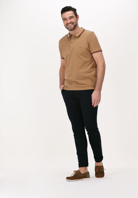 Khaki TOMMY HILFIGER Polo-Shirt TIPPED HILFIGER PLACKET SLM POLO - large