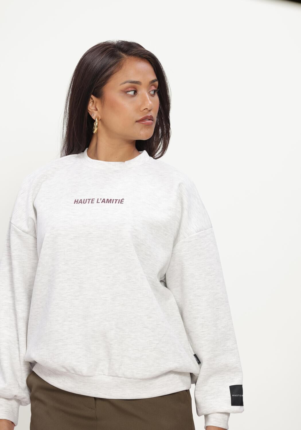 Hellgrau HAUTE L'AMITI&Eacute; Pullover & Cardigans BACK PRINT STUDIO SWEAT - large