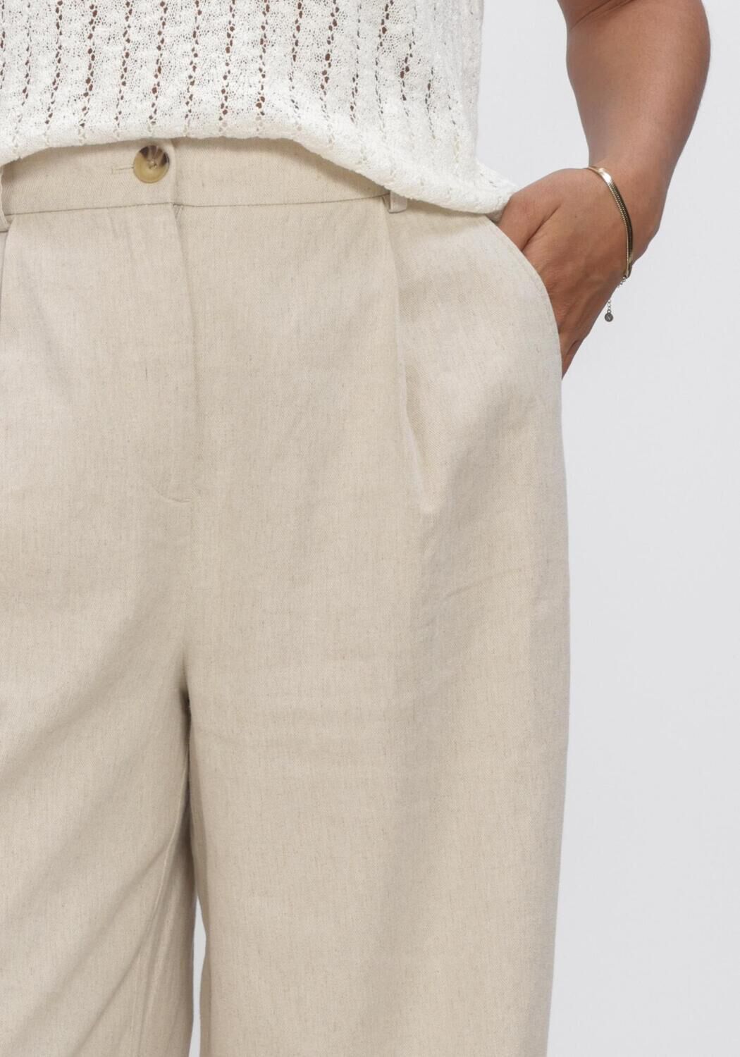 Beige MODSTR&Ouml;M Hosen GALEMD LINEN WIDE PANTS - large