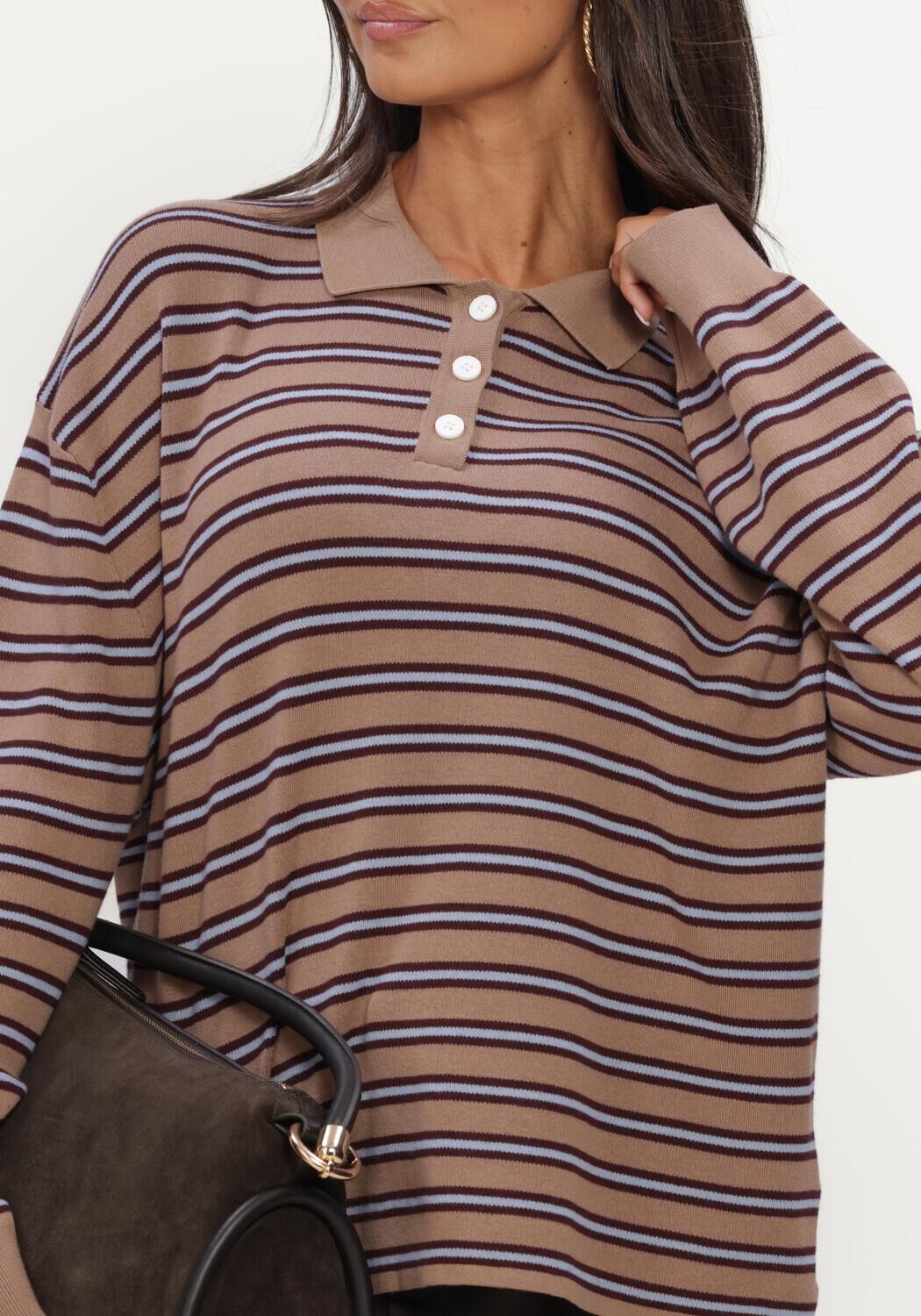 Camelfarbene BOII STUDIOS Pullover ADANNE - large