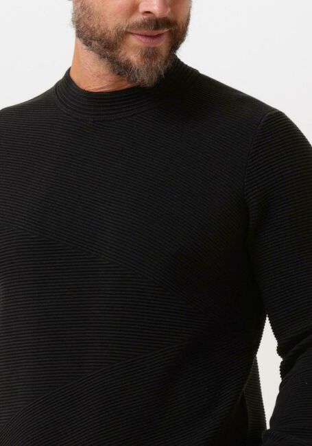 Schwarze CAST IRON Pullover MOCK NECK COTTON MODAL MOCKNECK - large