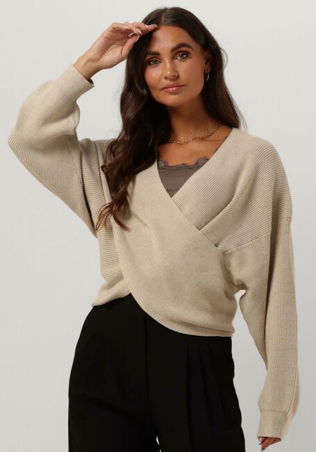 Beige MSCH COPENHAGEN Pullover MSCHZINELLE RACHELLE WRAP PULLOVER - large