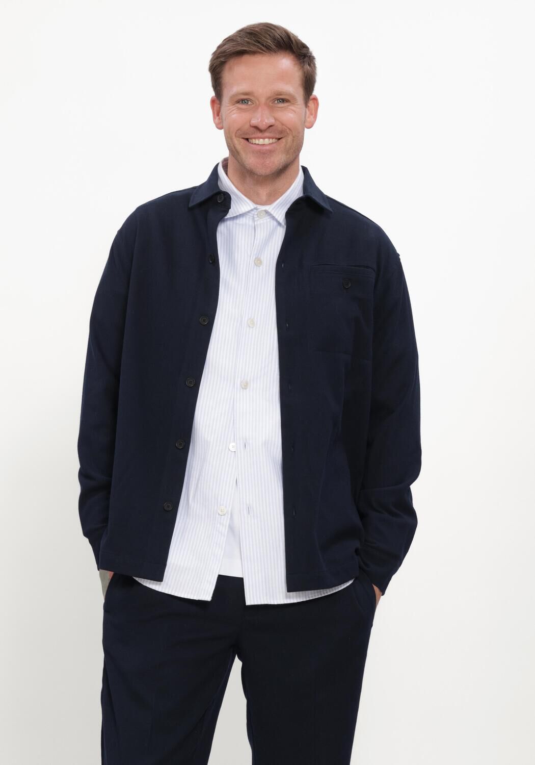 Dunkelblau THE GOODPEOPLE Overshirt SEPPE - large