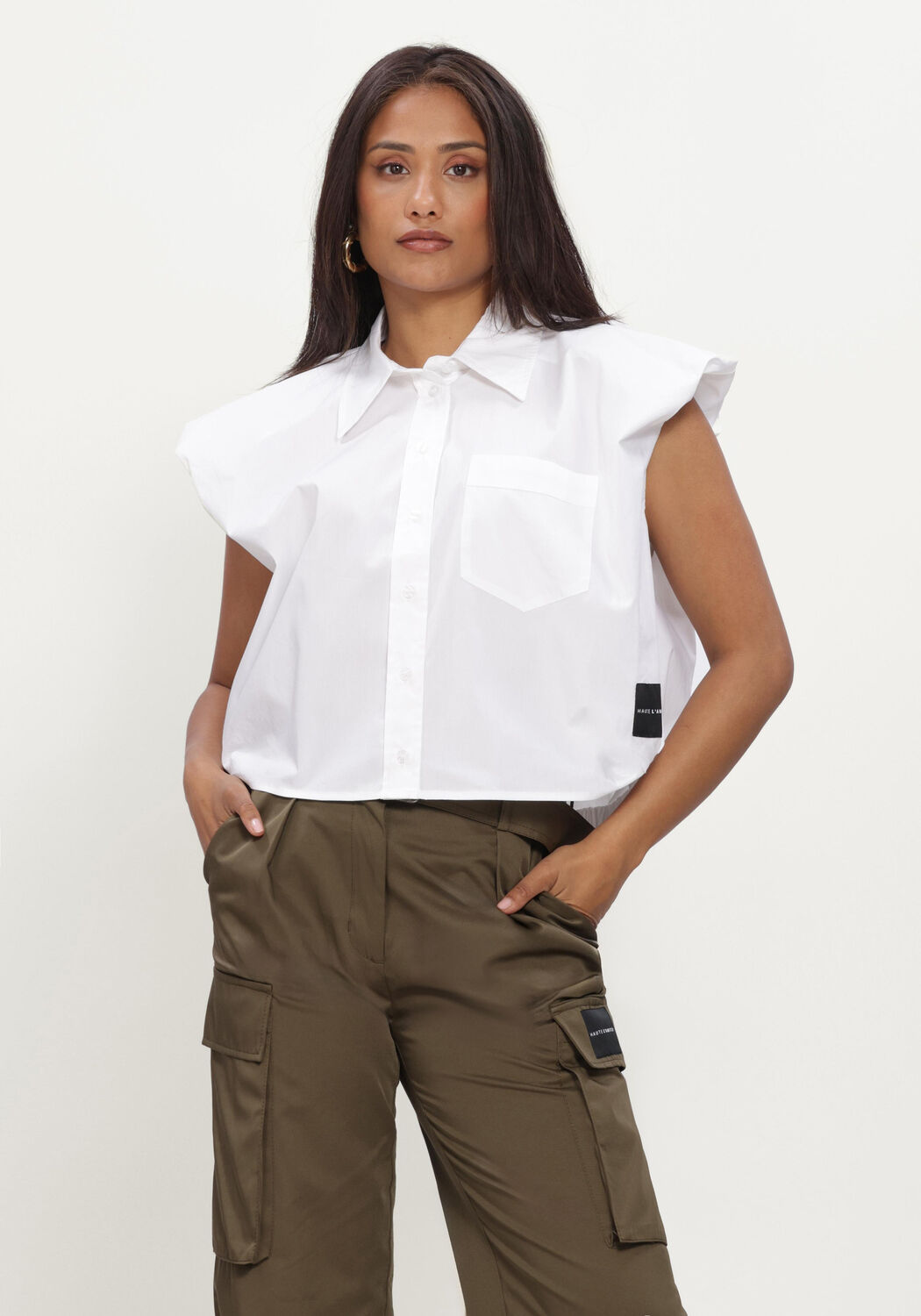 Wei&szlig;e HAUTE L'AMITI&Eacute; Top DINNIE NS POPLIN SHIRT - large