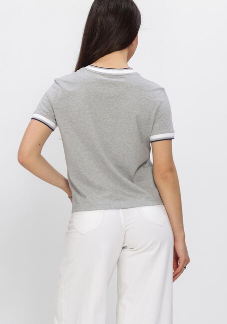 Graue CALVIN KLEIN T-shirt SS CTN MONOGRAM STRIPE TRIM TEE - large
