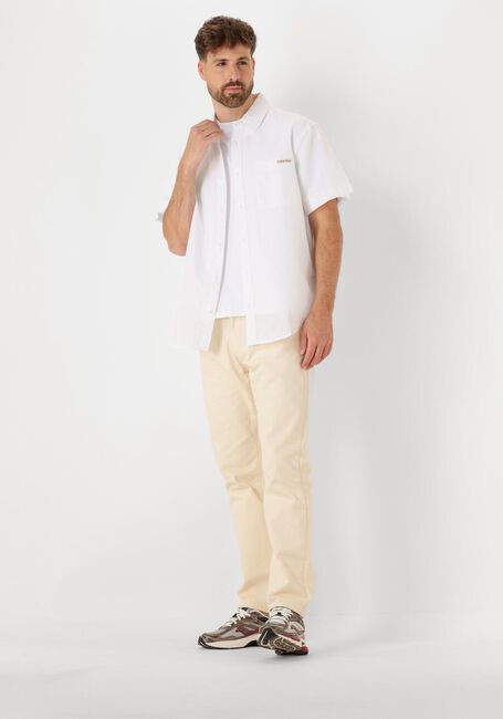 Weiße CALVIN KLEIN Casual-Oberhemd LINEN COTTON S/S SHIRT - large