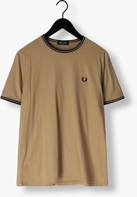 Khaki FRED PERRY T-shirt TWIN TIPPED T-SHIRT - large