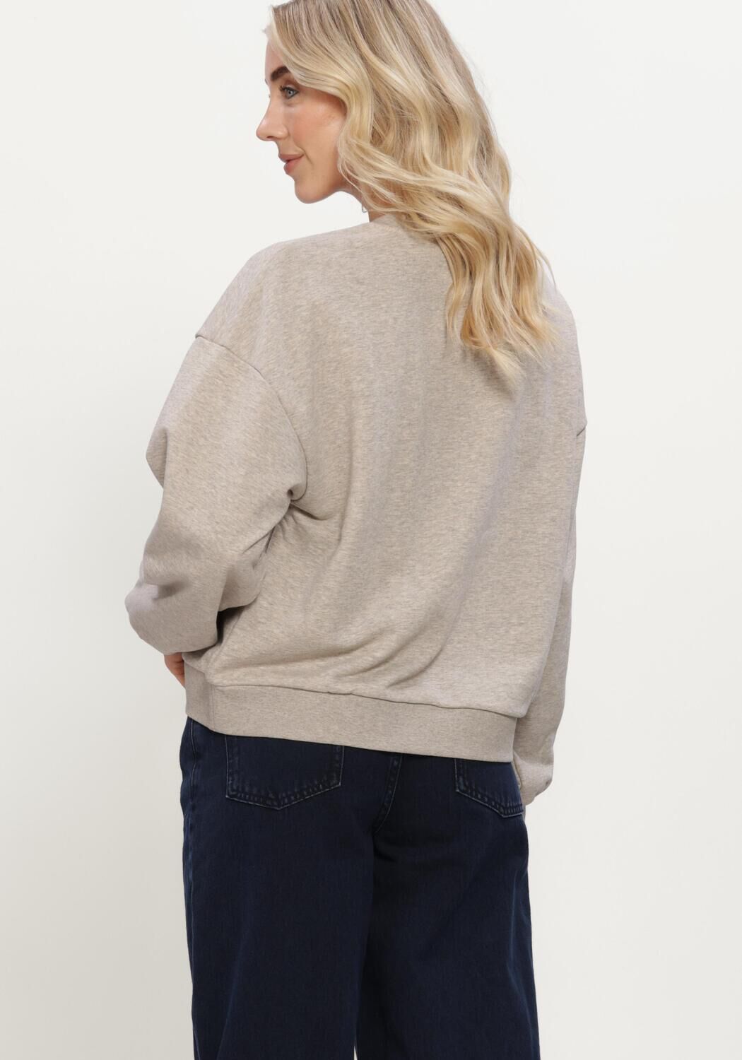 Beige MSCH COPENHAGEN Sweatshirt MSCHBRAWLEY BRIENA LOGO SWEATSHIRT - large