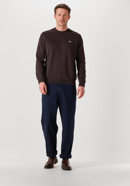 Braune LACOSTE Pullover REGULAR FIT CREW NECK SWEATER - large