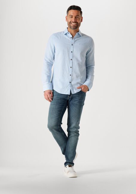 Blaue PME LEGEND Casual-Oberhemd LONG SLEEVE SHIRT COTTON LINEN 2 TONE - large