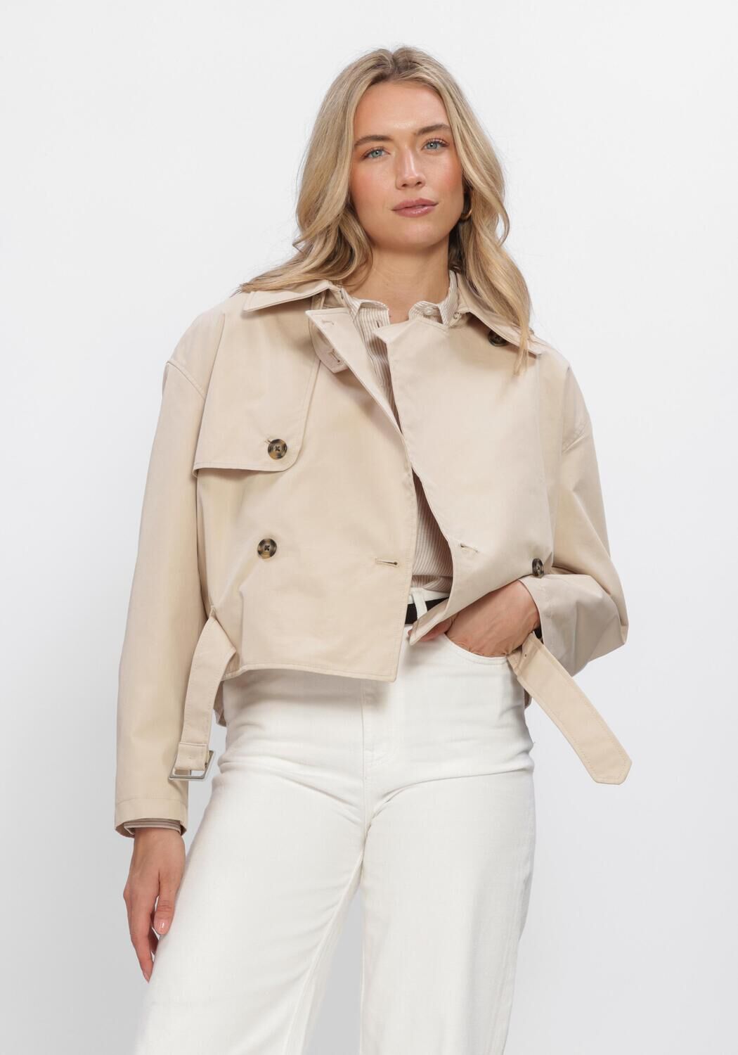 Camelfarbene TOMMY JEANS Jack TJW SHORT TRENCH COAT - large