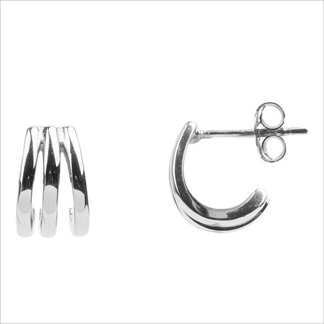 Silberfarbig ATLITW STUDIO Ohrringe BLISS EARRINGS 3 SPLIT - large