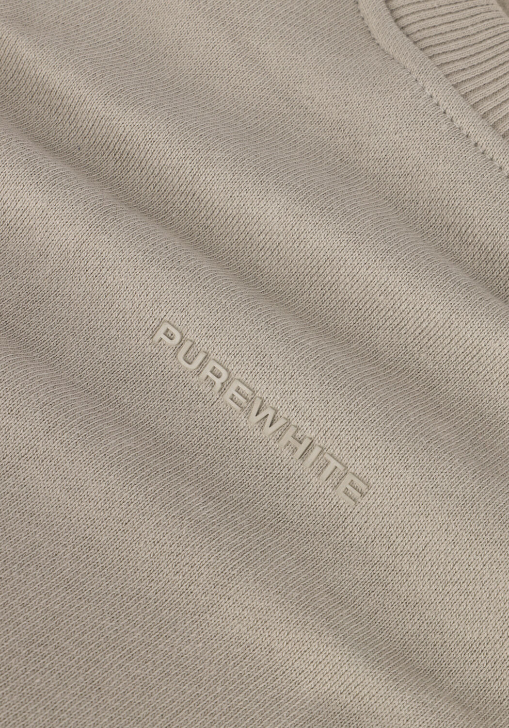 Taupe PUREWHITE Pullover CREWNECK WITH ARTWORK PATCH ON BACK - large