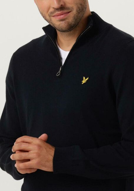 Dunkelblau LYLE & SCOTT Pullover COTTON MERINO QUARTER ZIP JUMPER - large