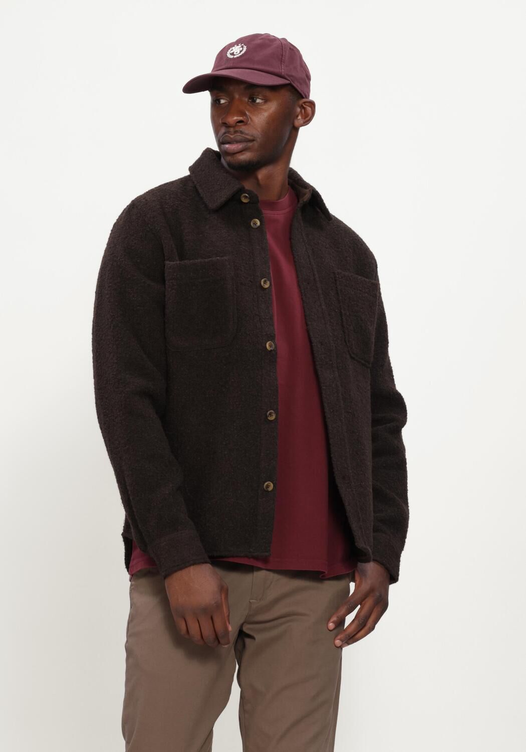 Braune LES DEUX Overshirt BOUCL&Eacute; OVERSHIRT - large