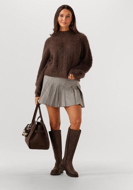 Braune ANOTHER LABEL Pullover PERLA KNITTED PULL - large