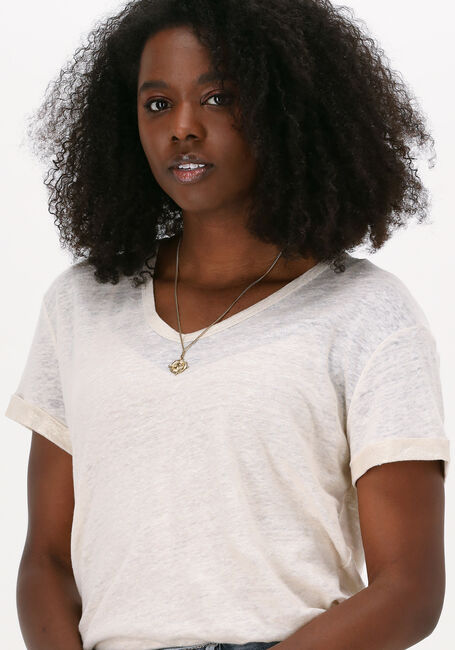Weiße SUMMUM T-shirt TEE FOIL COATED LINEN JERSEY - large