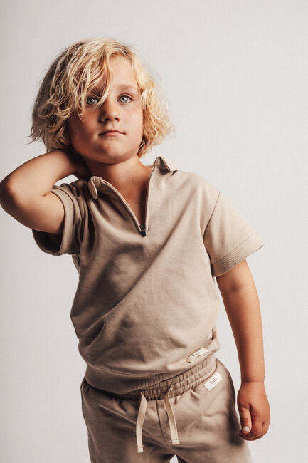 Taupe BAJE STUDIO Polo-Shirt TEBA - large