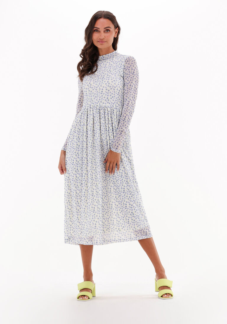 blaue na-kd midikleid recycled ls mesh dress