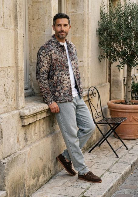 Mehrfarbige/Bunte LES DEUX Overshirt HUGH JACQUARD OVERSHIRT - large