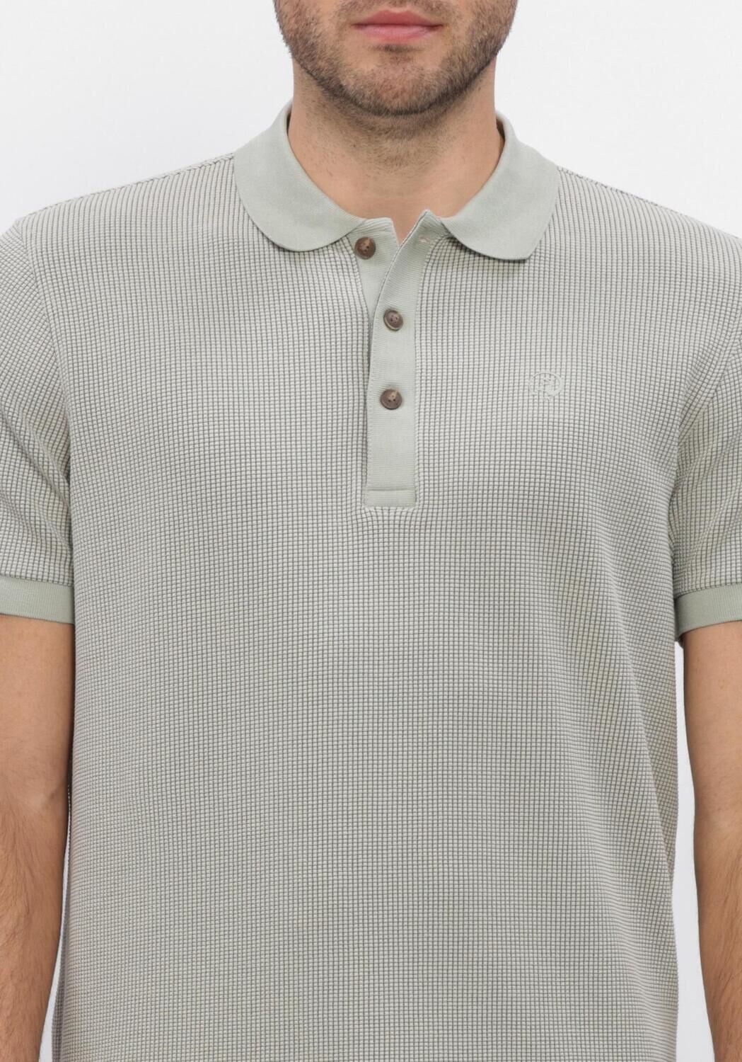 Hellblau CAST IRON Polo-Shirt REGULAR FIT TWO TONE WAFFLE - large