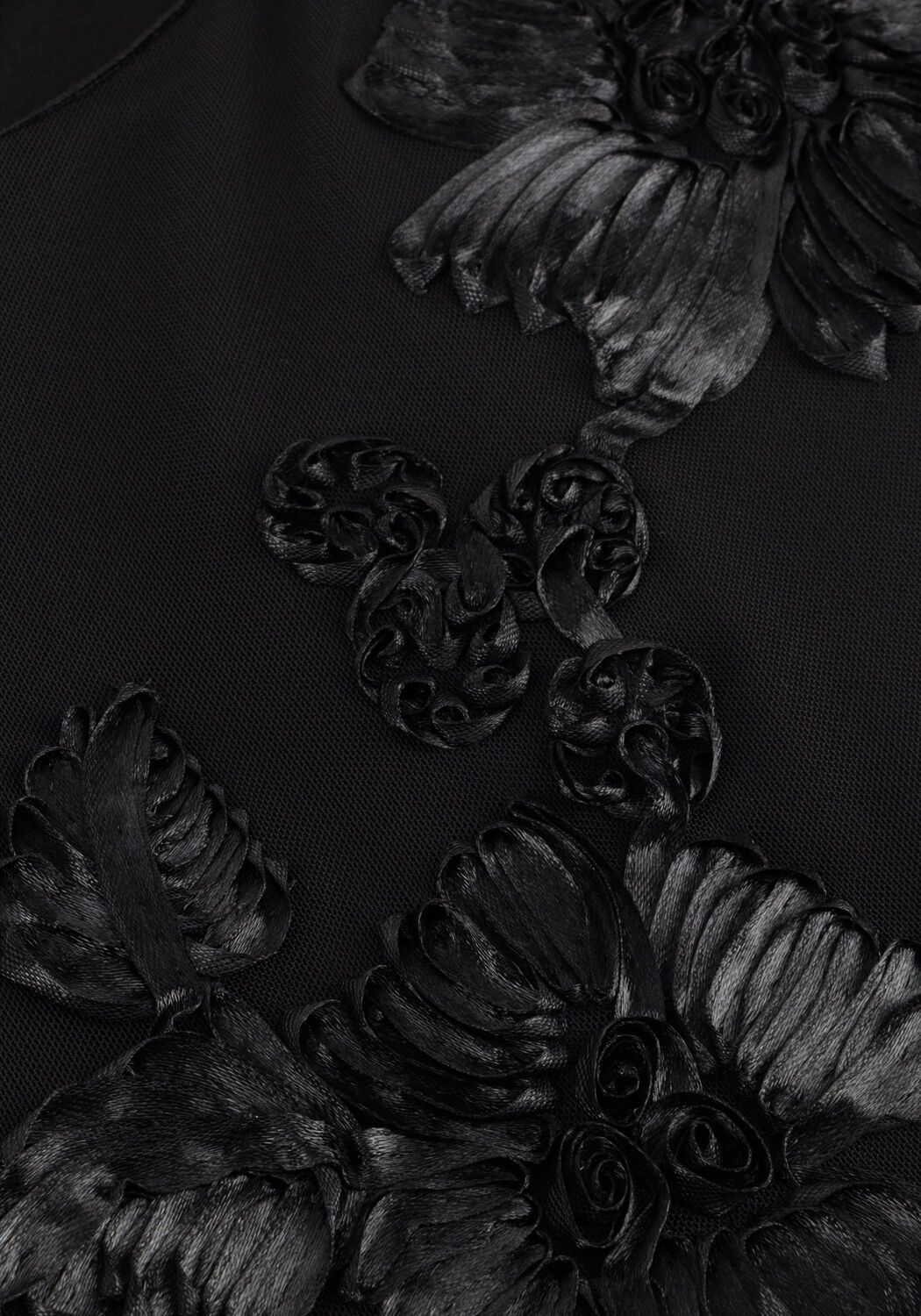 Schwarze NEO NOIR Midikleid TIRANNA BIG FLOWER MESH DRESS - large