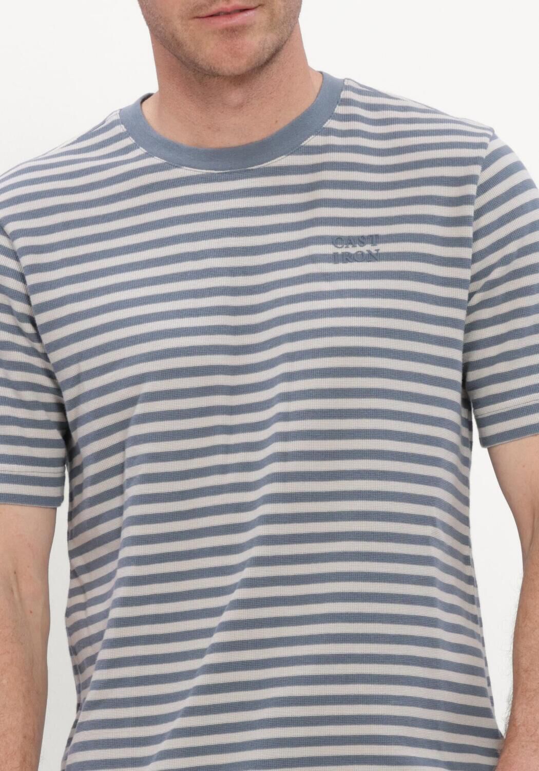 Blaue CAST IRON T-shirt SHORT SLEEVE R-NECK REGULAR FIT WAFFLE STRIPE - large