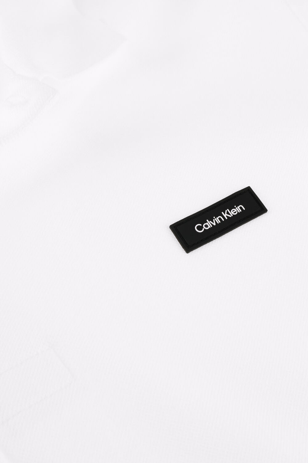 Wei&szlig;e CALVIN KLEIN Polo-Shirt STRETCH PIQUE SLIM BUTTON POLO - large