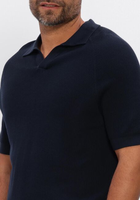 Dunkelblau PROFUOMO Polo-Shirt POLO OPEN COLLAR RIB - large