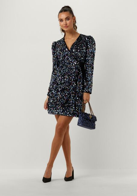Schwarze Y.A.S. Minikleid YASKILLO SEQUIN LS WRAP DRESS - large