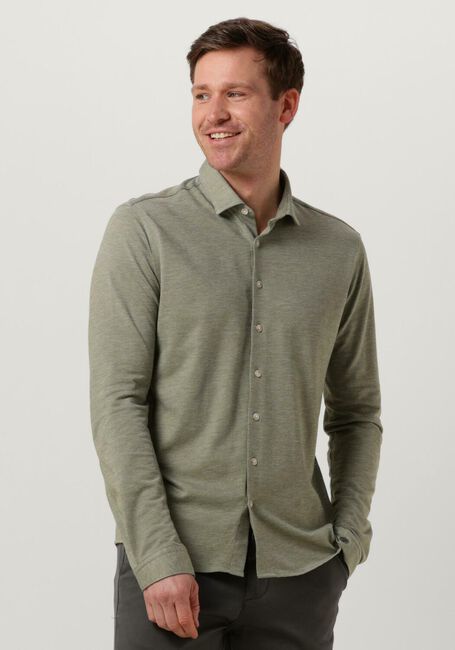 Olive CAST IRON Casual-Oberhemd LONG SLEEVE SHIRT CF JERSEY PIQUE TEC - large