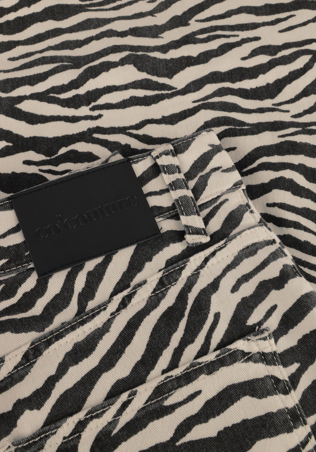 Schwarze CO'COUTURE Wide jeans ZION ZEBRA WIDE PANT - large