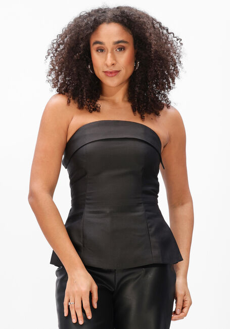 Schwarze NEO NOIR Top TALEEN DULL SATEEN TOP - large