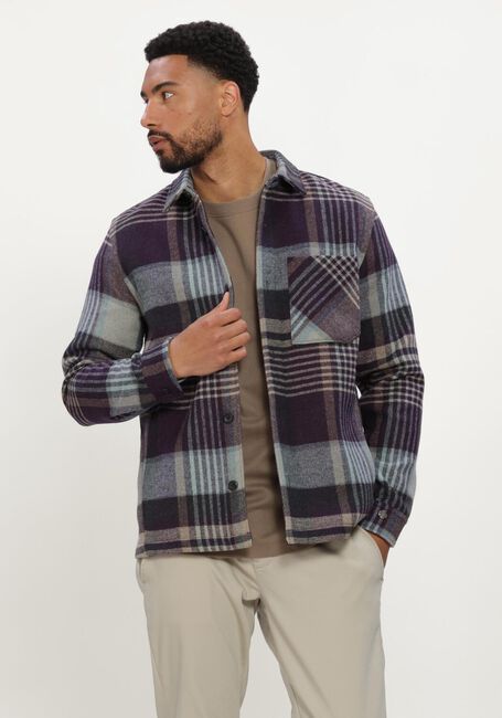 Mehrfarbige/Bunte CAST IRON Overshirt LONG SLEEVE SHIRT WOOL BLEND CHECK - large